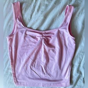 SHEIN runched baby pink tank